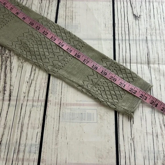 Frye Sage Green Pointelle Scalloped Cotton Cardigan Sweater Womens S Cottagecore - Picture 8 of 8